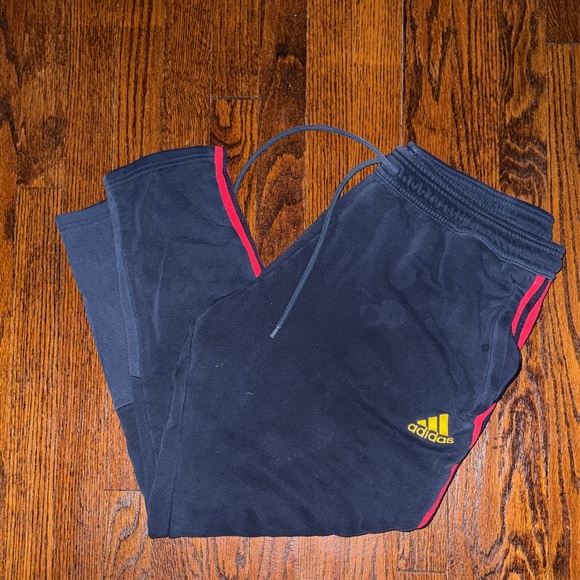 ⚽️Mens Adidas/Arsenal⚽️ EUC Navy/Red XL Classic Striped Sweatpants.